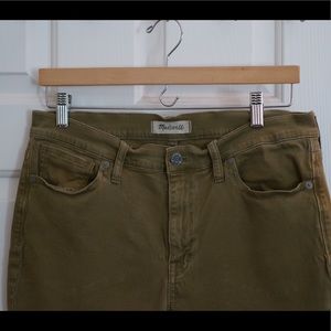 MADEWELL ARMY GREEN CROP SKINNY JEAN